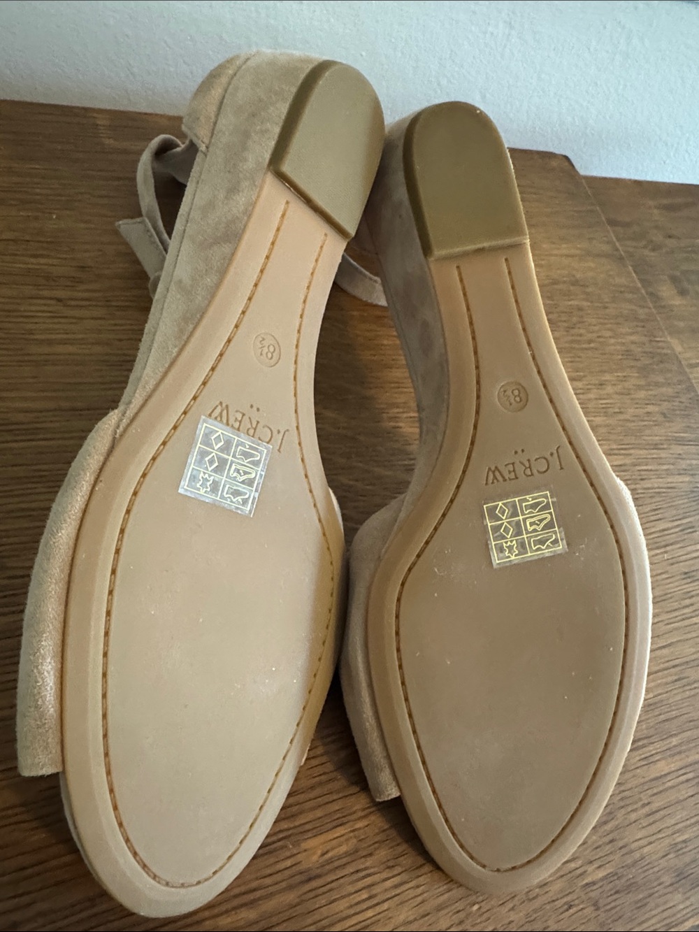 J Crew Ankle-Strap Suede Leather Sandal in Creamy Beige - Picture 8 of 8
